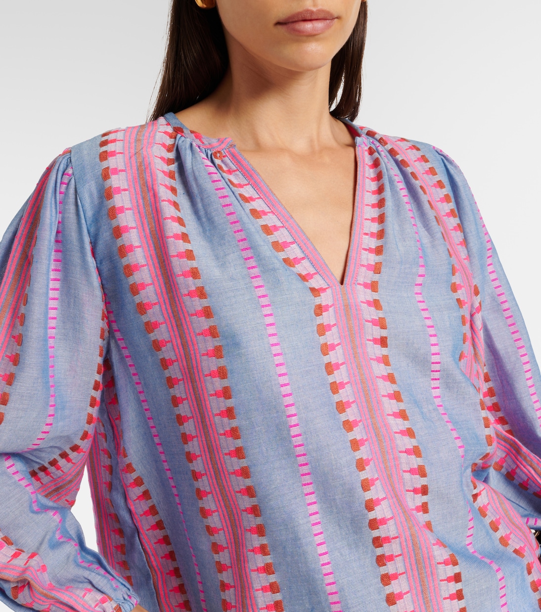 Isla embroidered cotton blouse | Velvet