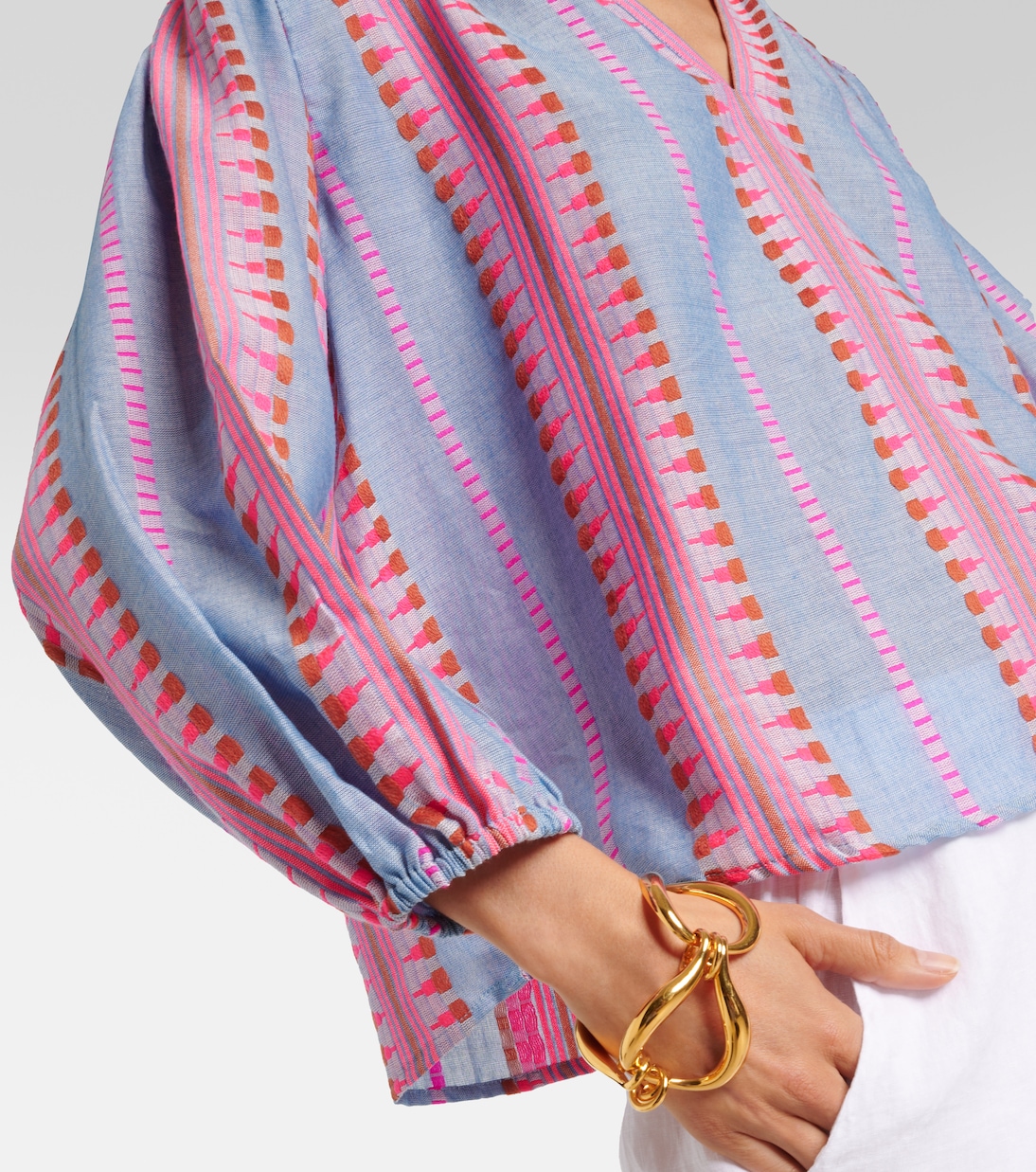 Isla embroidered cotton blouse | Velvet