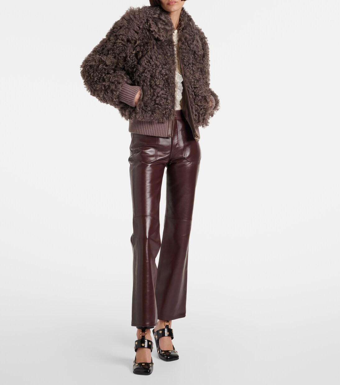 Jade studded leather pumps | Chloé