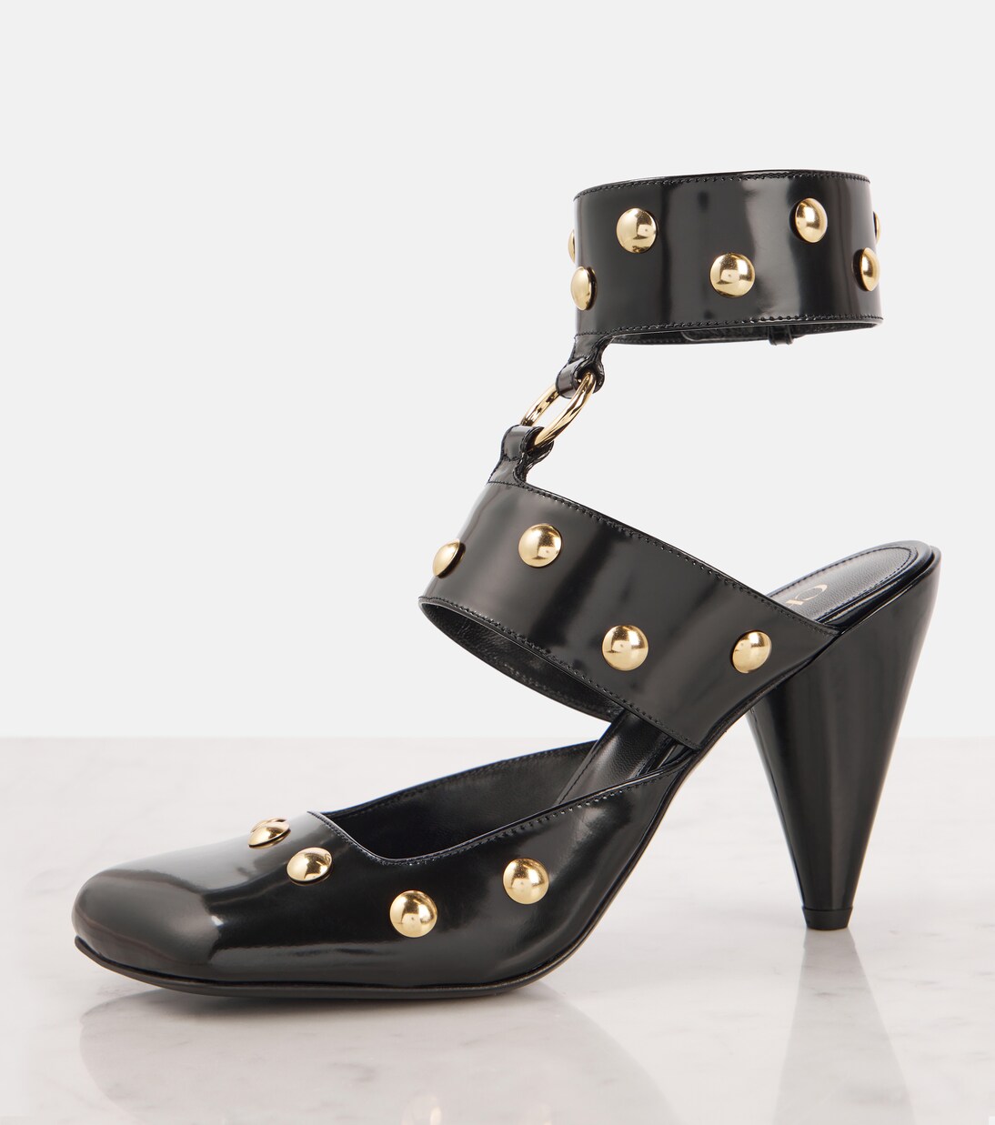 Jade studded leather pumps | Chloé