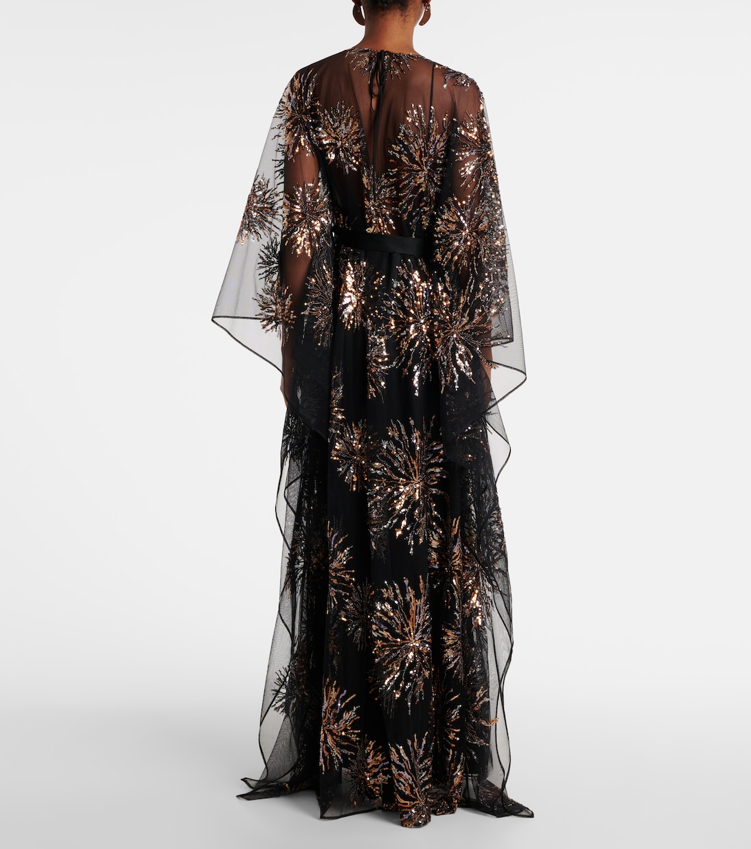 Cafetan Gran Soleil en tulle à ornements | Taller Marmo