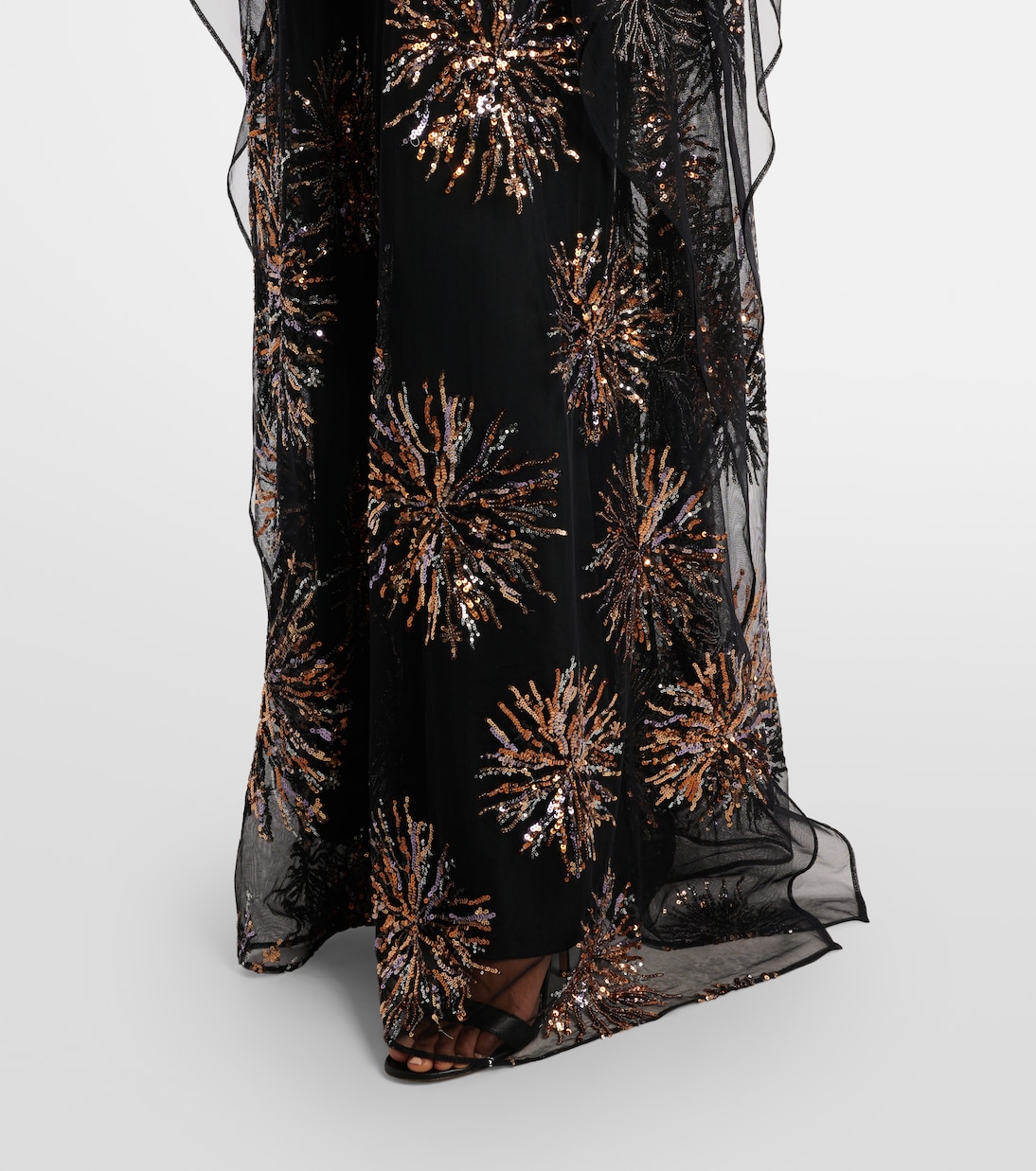 Cafetan Gran Soleil en tulle à ornements | Taller Marmo