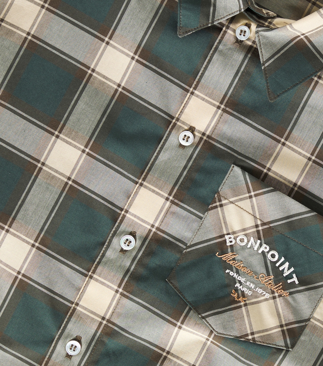 Elyas checked cotton shirt | Bonpoint