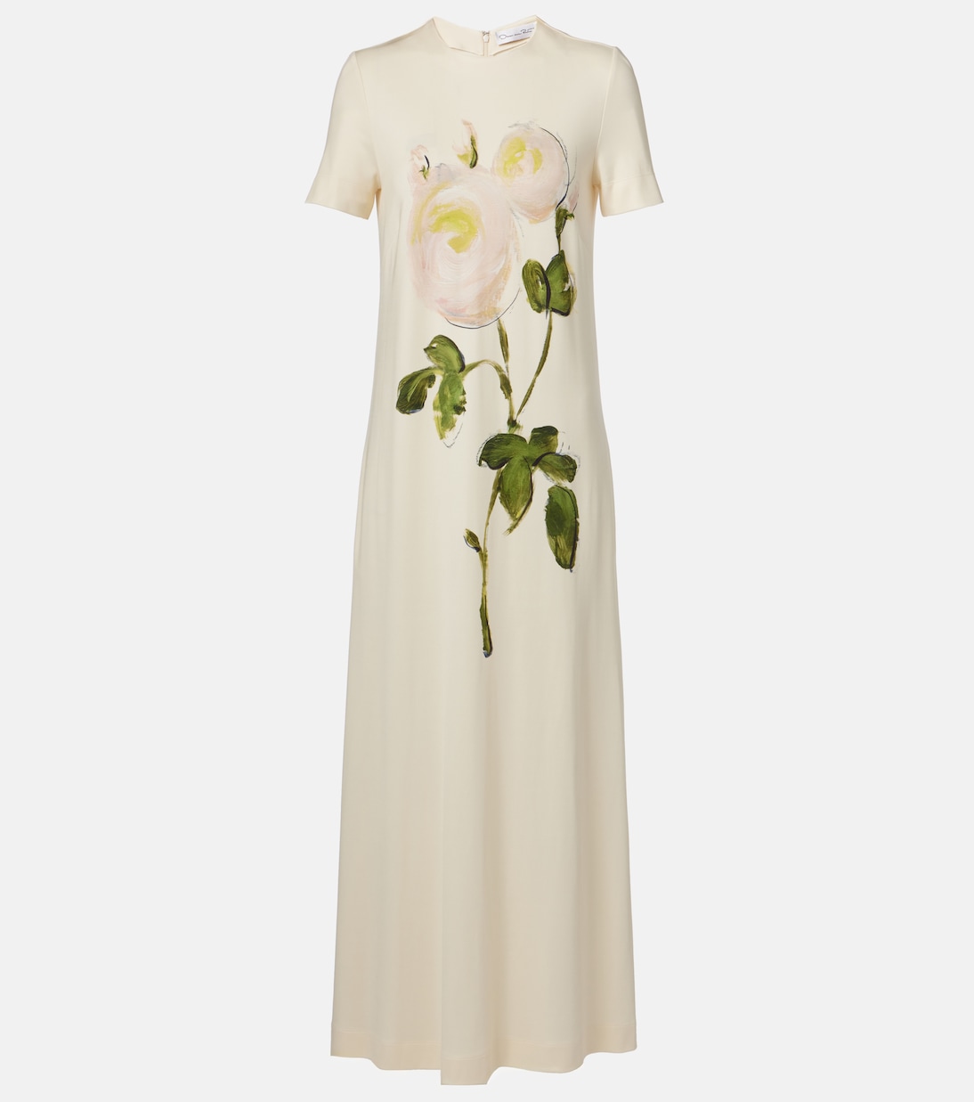 Maxikleid Painted Roses aus Jersey | Oscar de la Renta