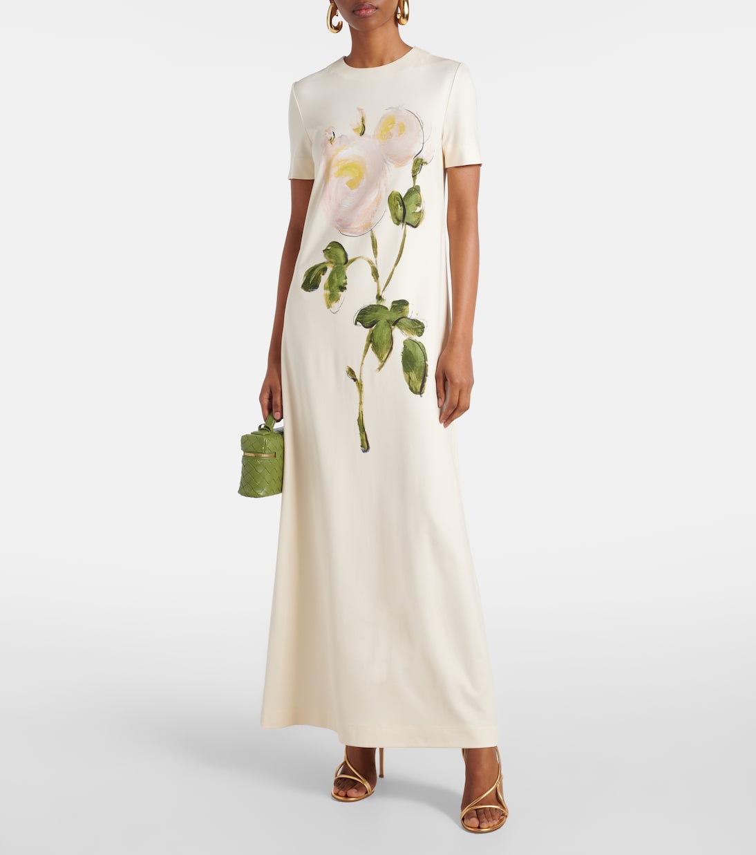 Maxikleid Painted Roses aus Jersey | Oscar de la Renta