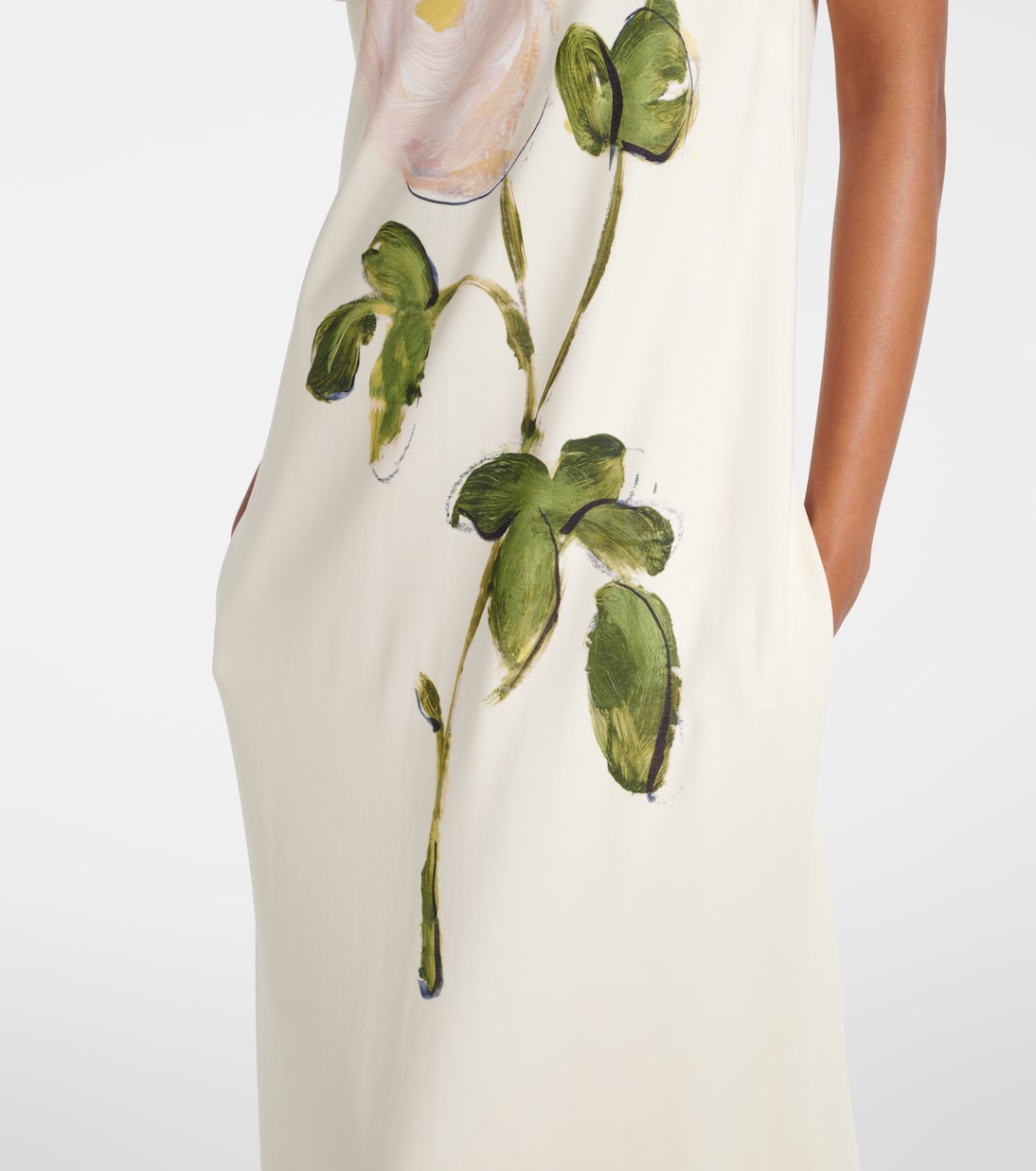 Maxikleid Painted Roses aus Jersey | Oscar de la Renta