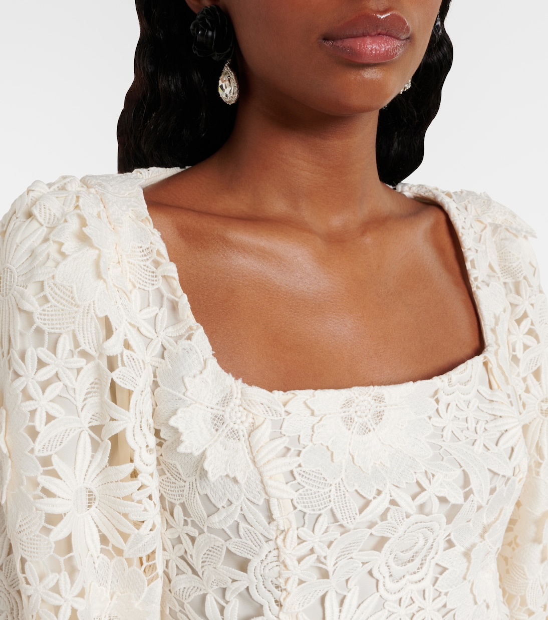 Bridal floral-appliqué minidress | Rotate