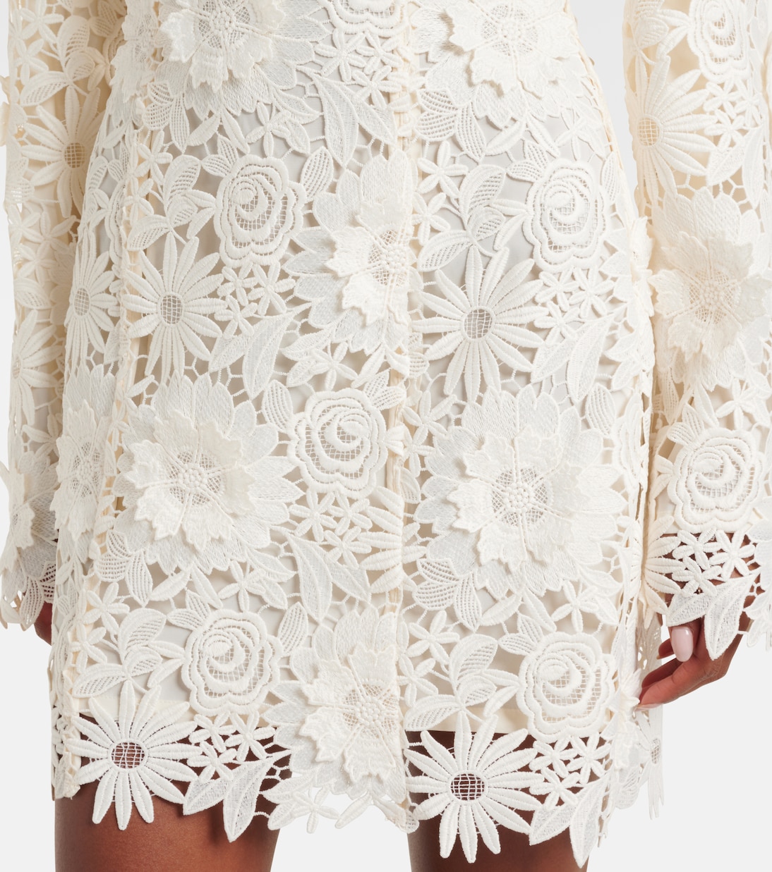 Bridal floral-appliqué minidress | Rotate