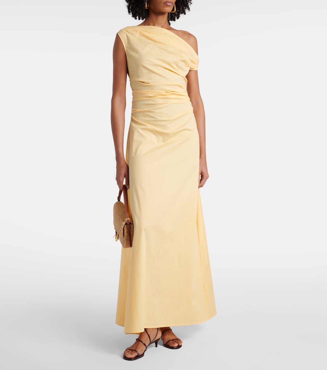 Robe longue asymétrique Phare en coton | Staud