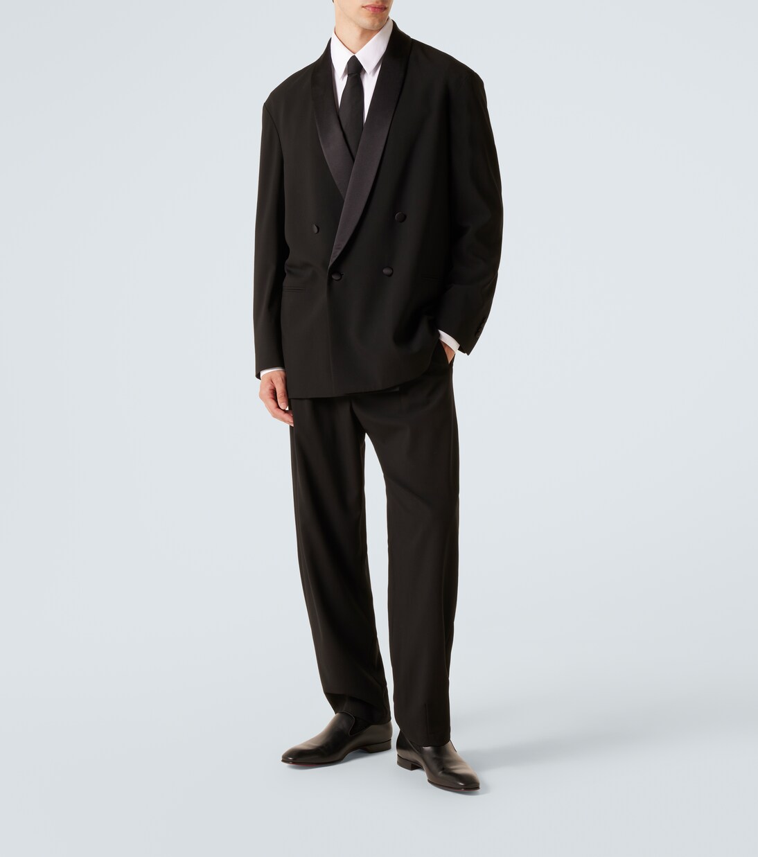 Double-breasted virgin wool crêpe tuxedo | Giorgio Armani