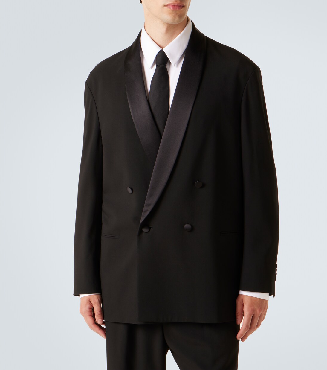 Double-breasted virgin wool crêpe tuxedo | Giorgio Armani