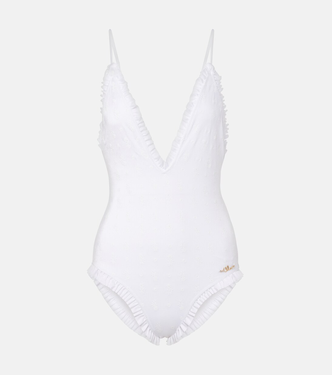 Broderie anglaise ruffled swimsuit | Chloé