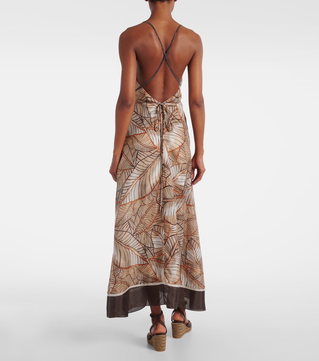 Bedrucktes Maxikleid aus Seide | Brunello Cucinelli