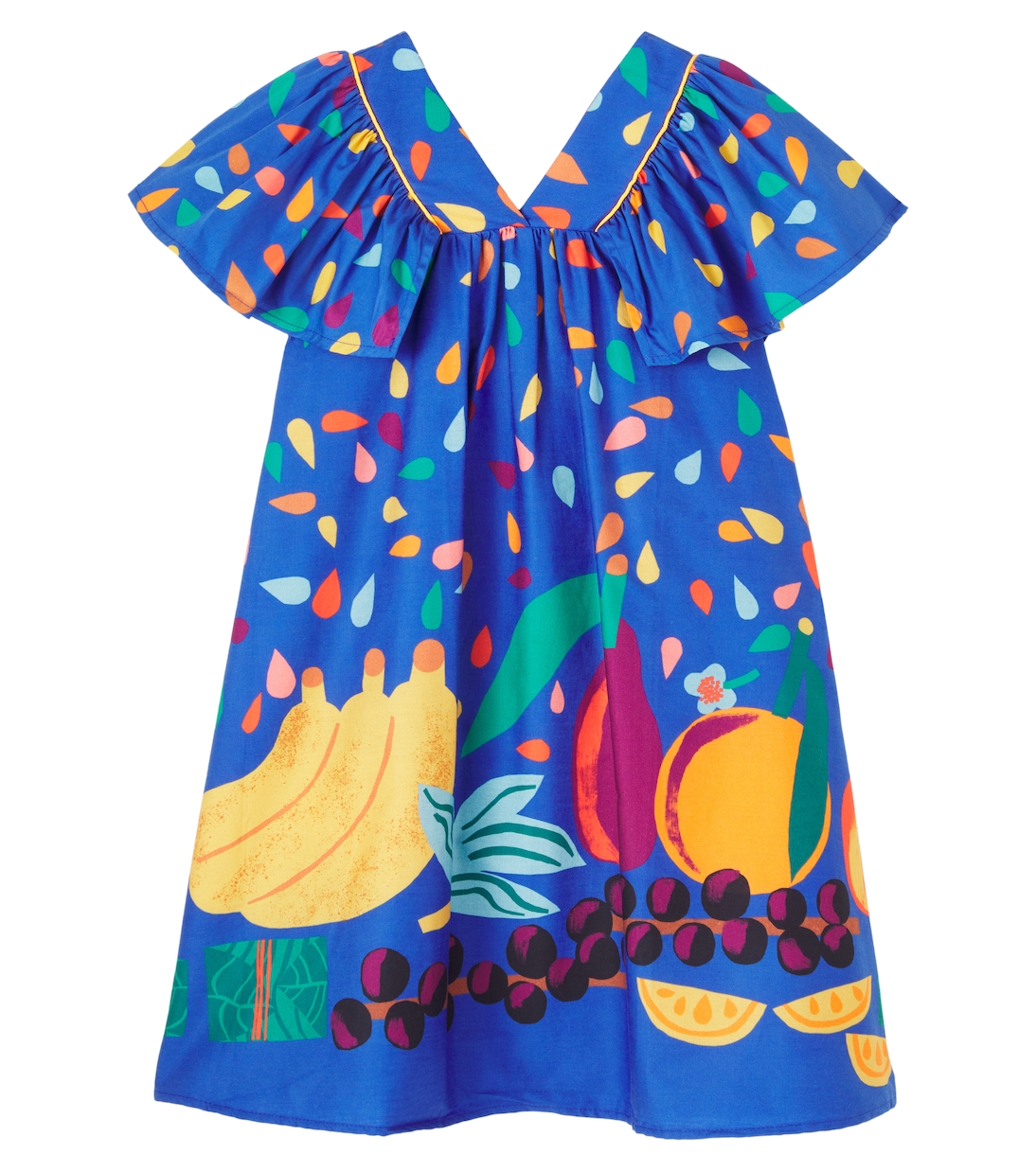 Printed ruffled cotton dress | Fábula