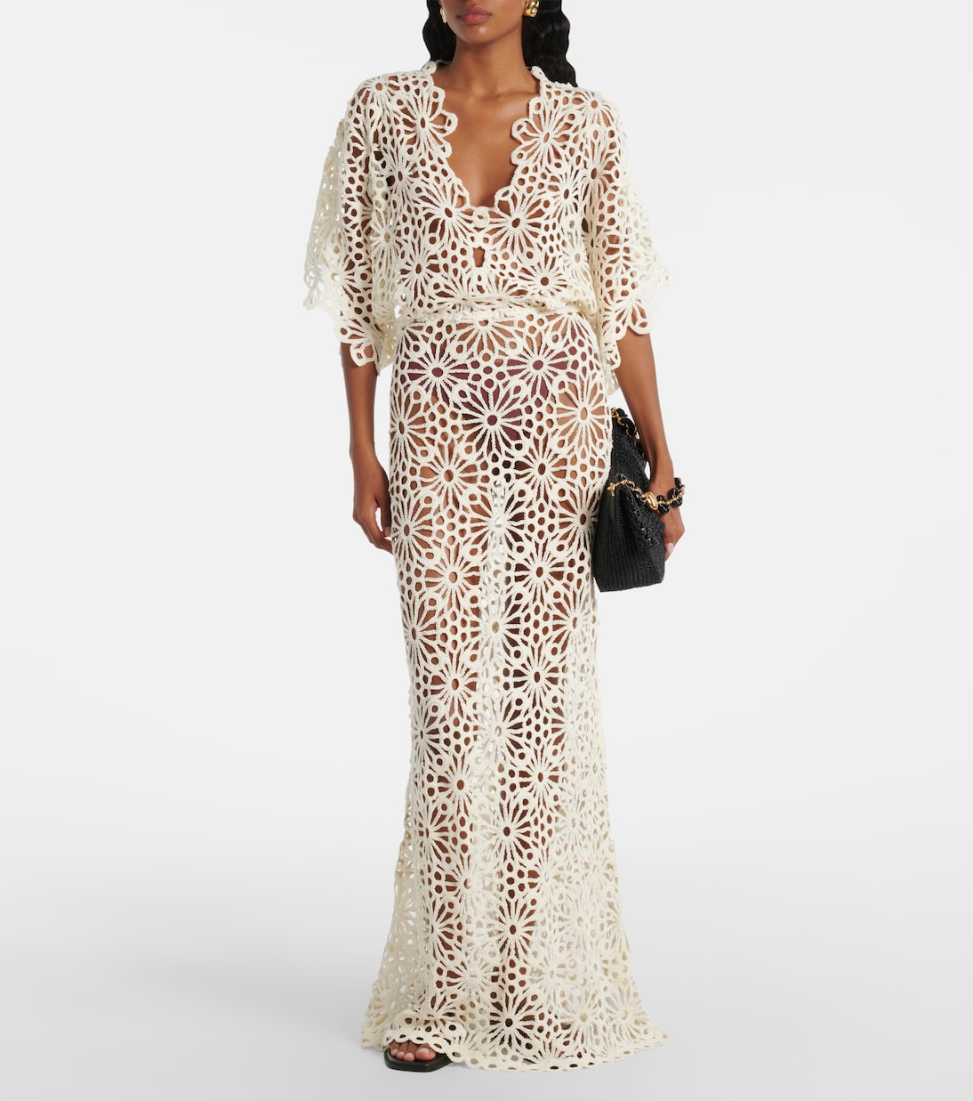 Obie crochet cotton and linen maxi dress | Norma Kamali