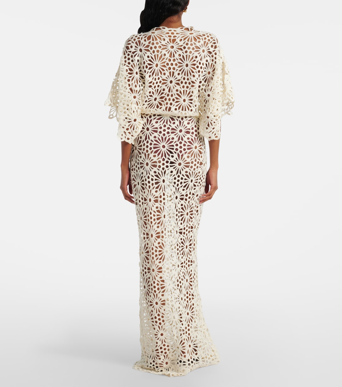 Obie crochet cotton and linen maxi dress | Norma Kamali