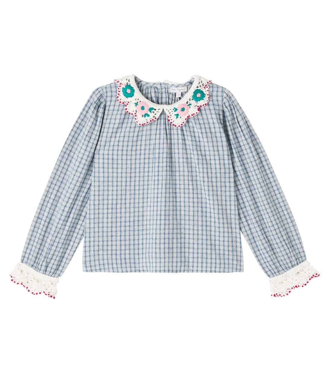 Rhea checked cotton and linen blouse | Bebe Organic