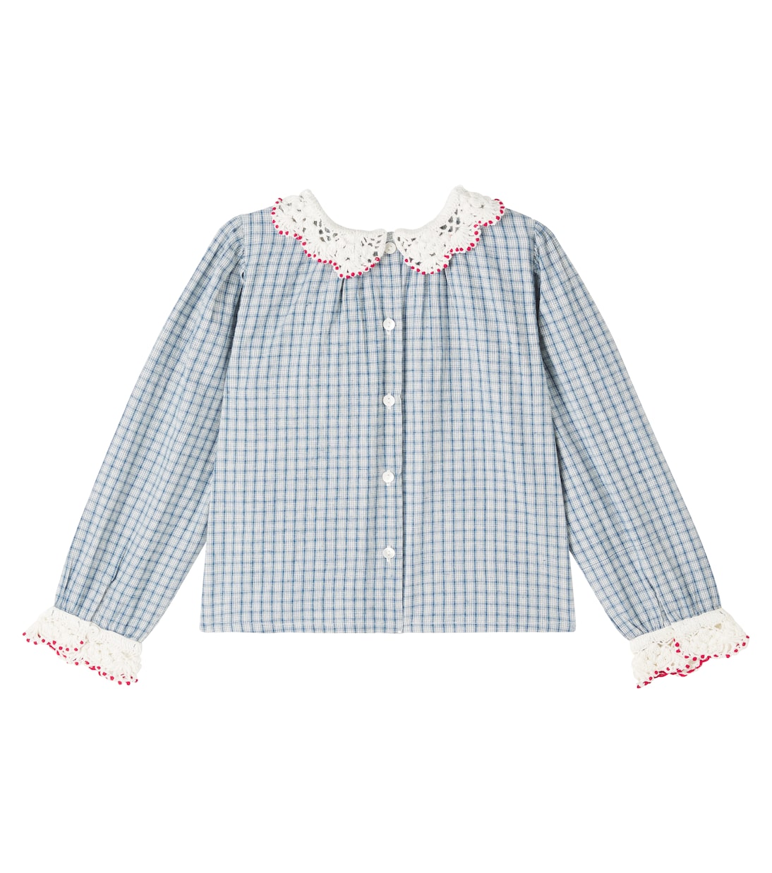 Rhea checked cotton and linen blouse | Bebe Organic