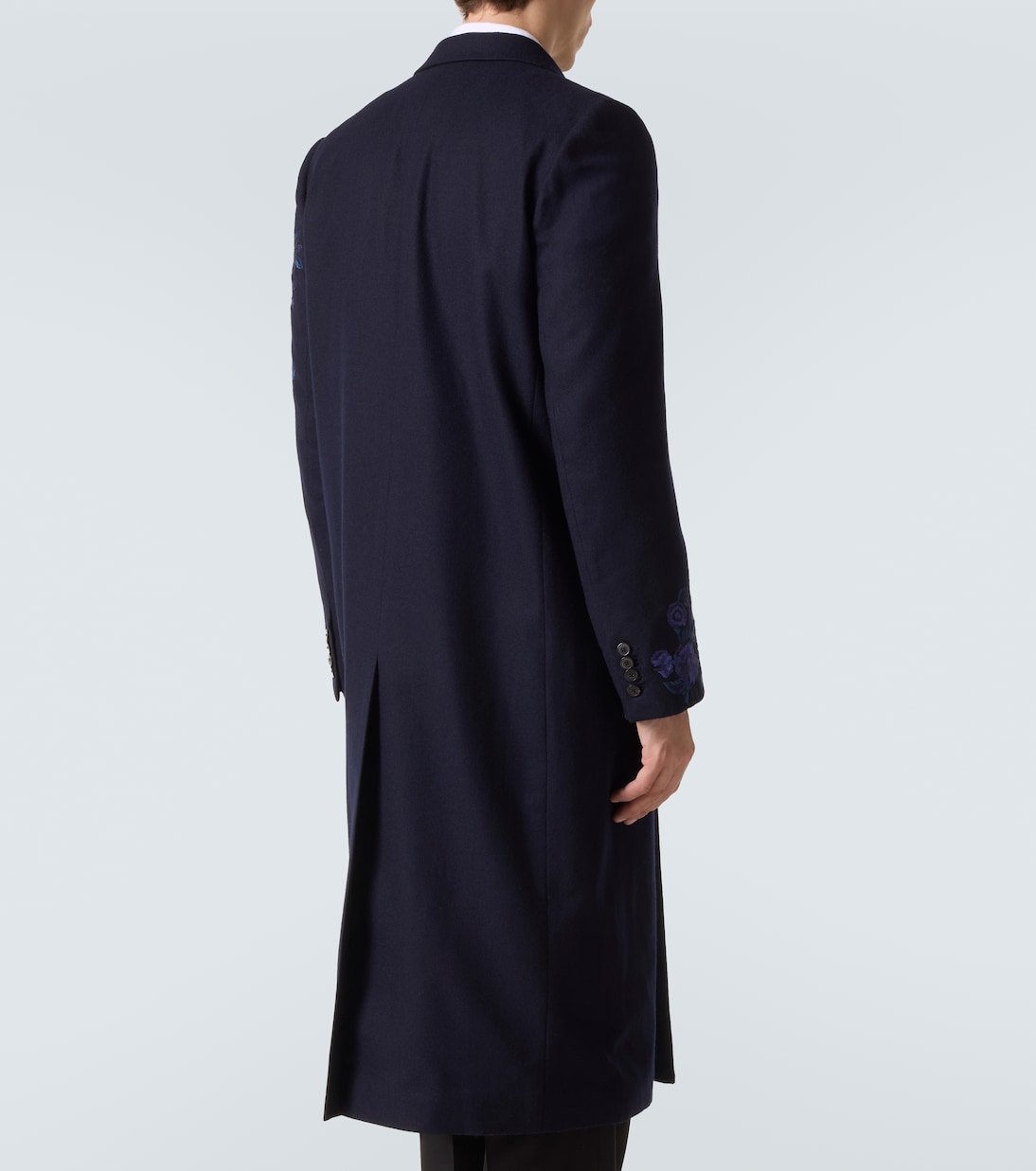 Manteau brodé en laine à fleurs | Dries Van Noten