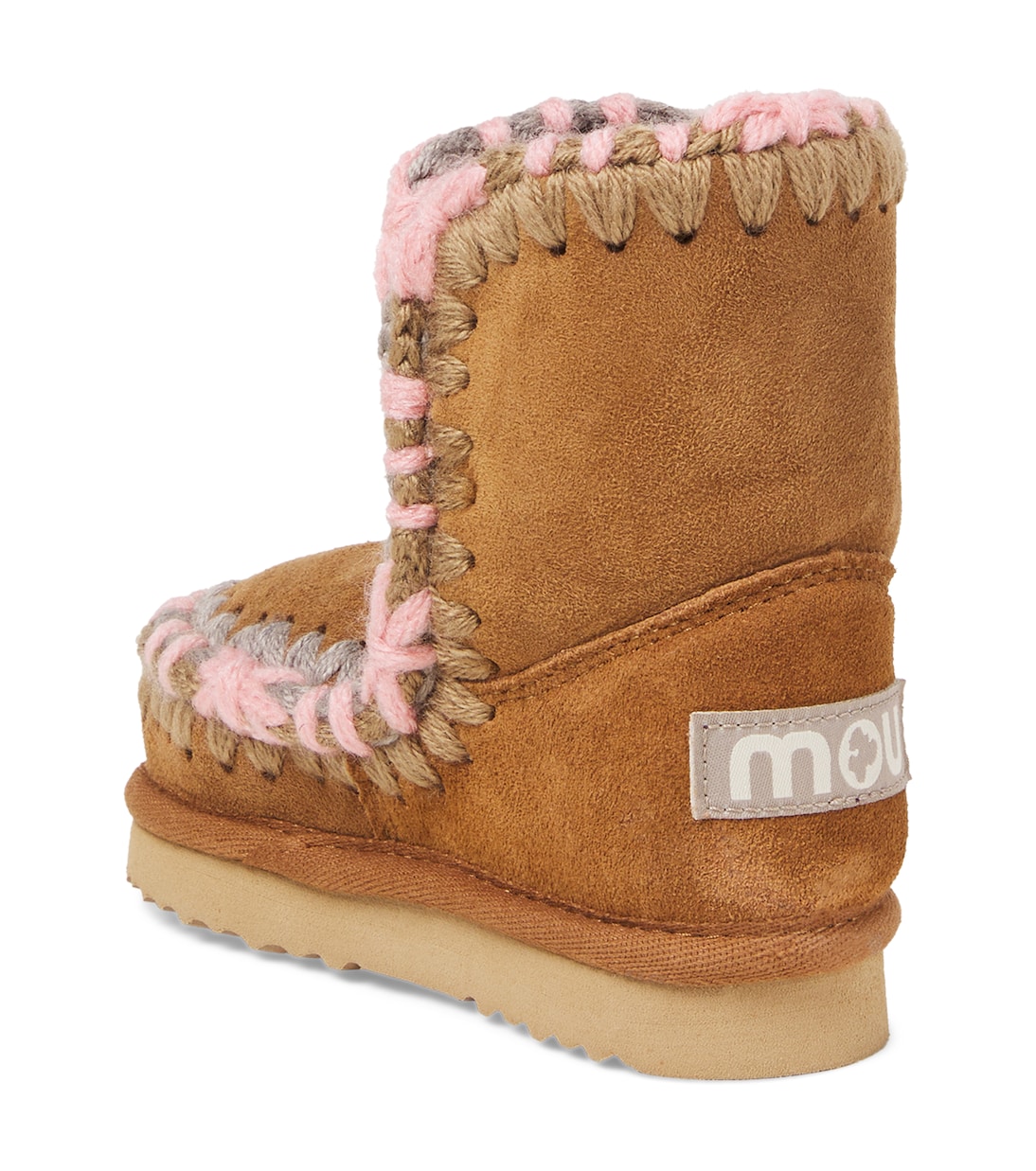 Embroidered shearling-lined suede boots | Mou Kids