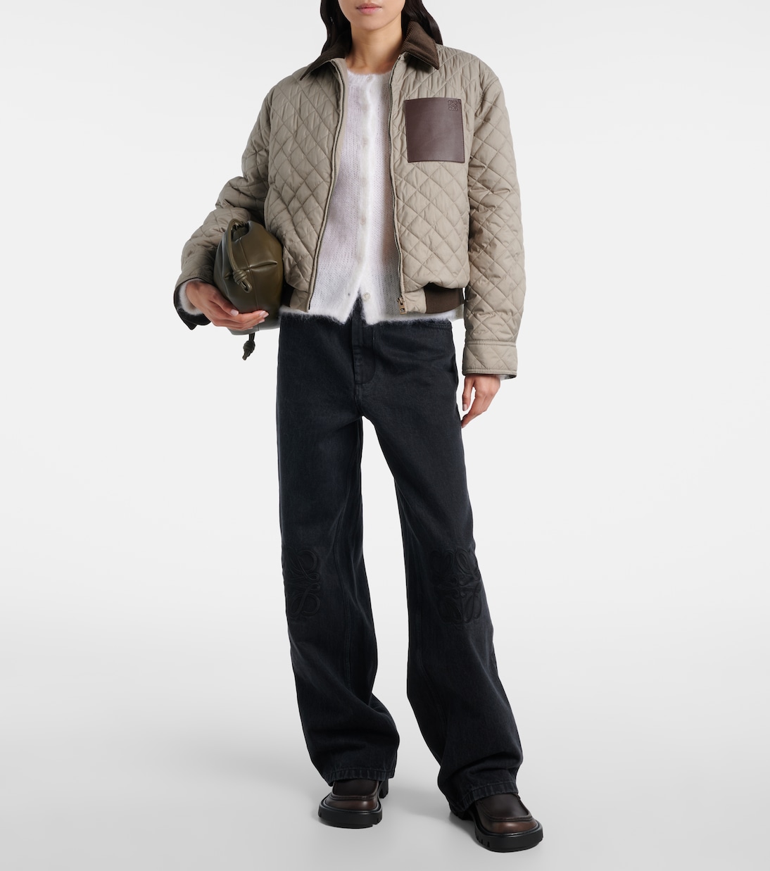 Anagram leather-trimmed quilted jacket | Loewe