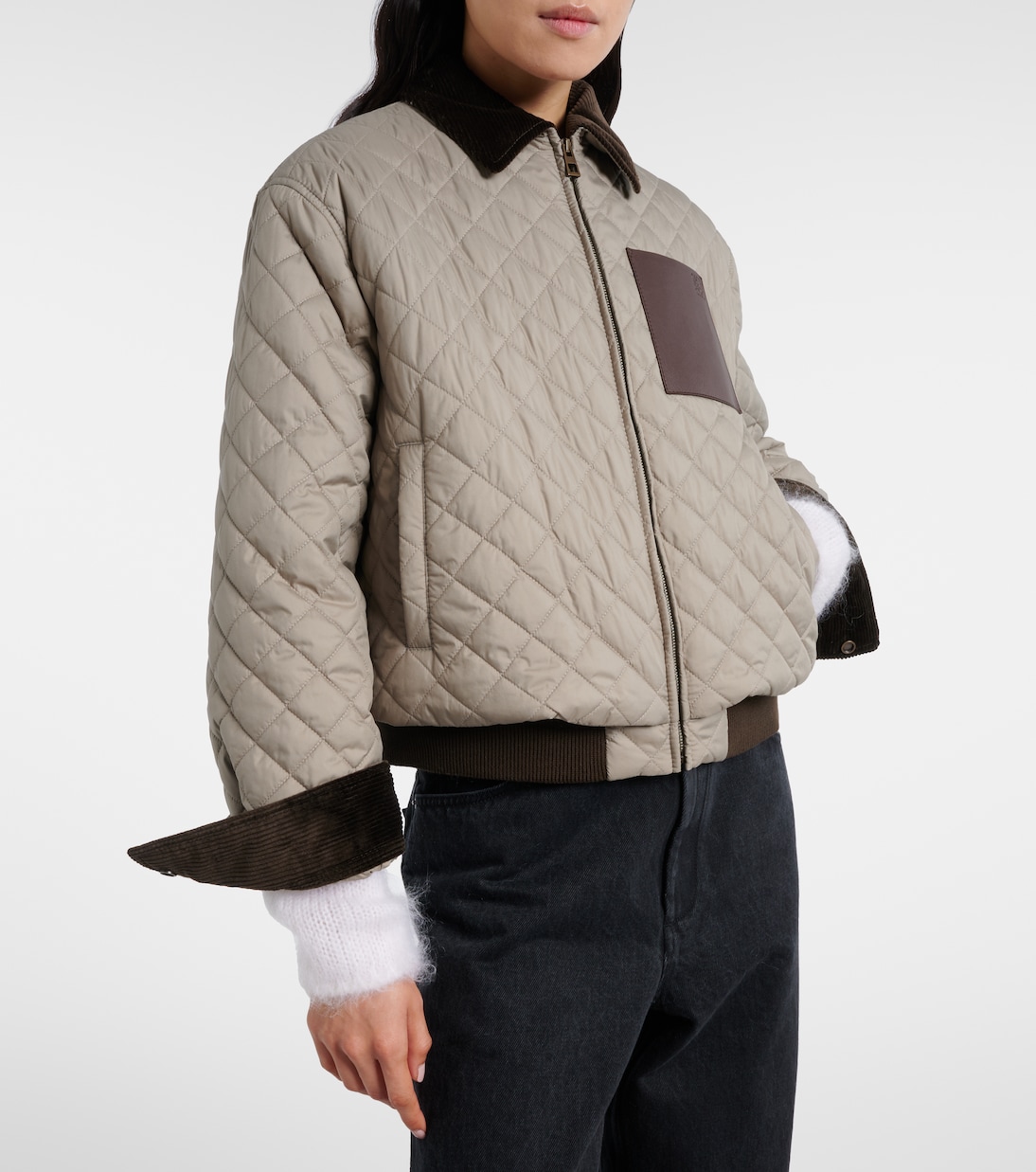 Anagram leather-trimmed quilted jacket | Loewe