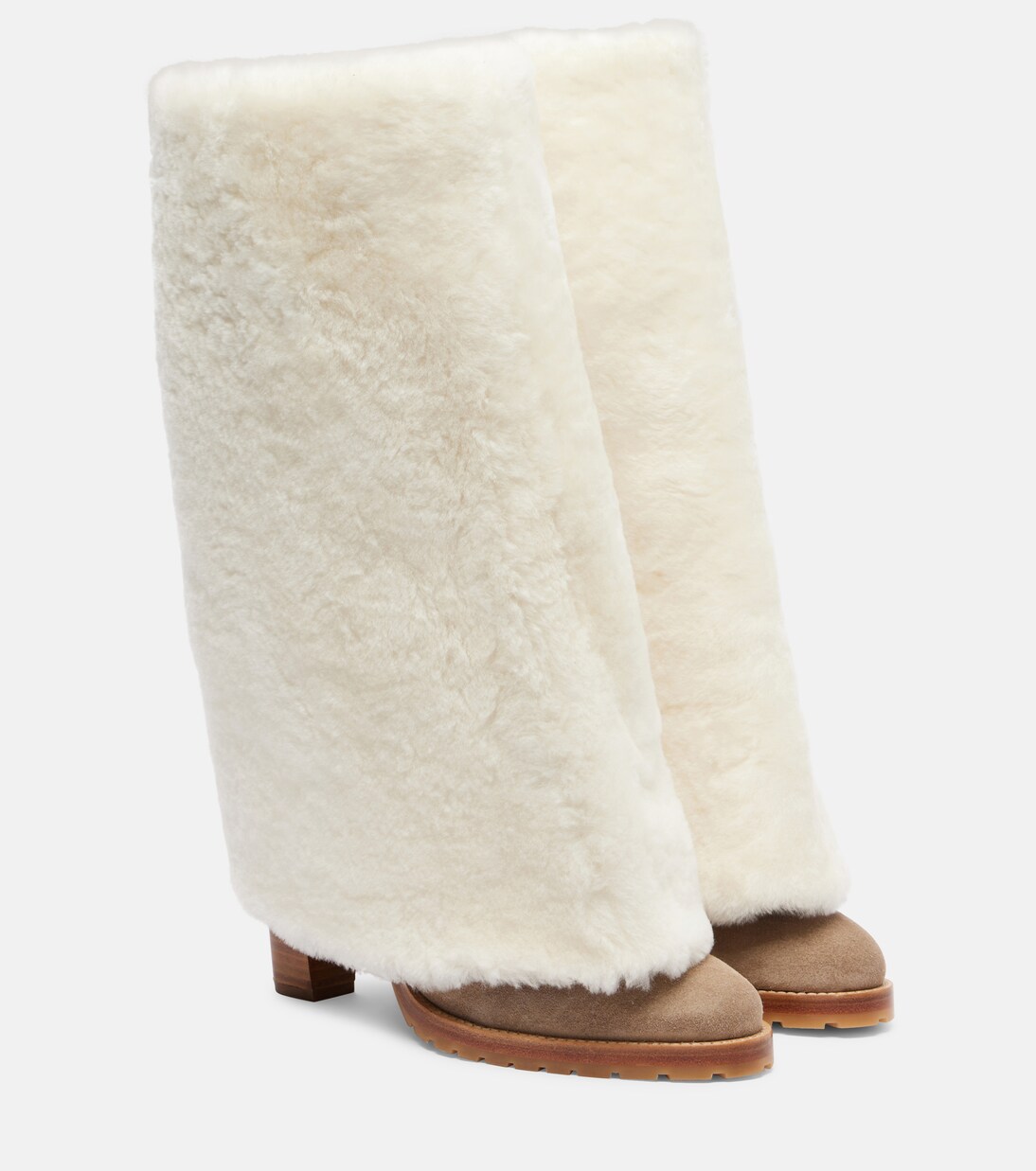 Stiefel aus Shearling und Veloursleder | Yves Salomon