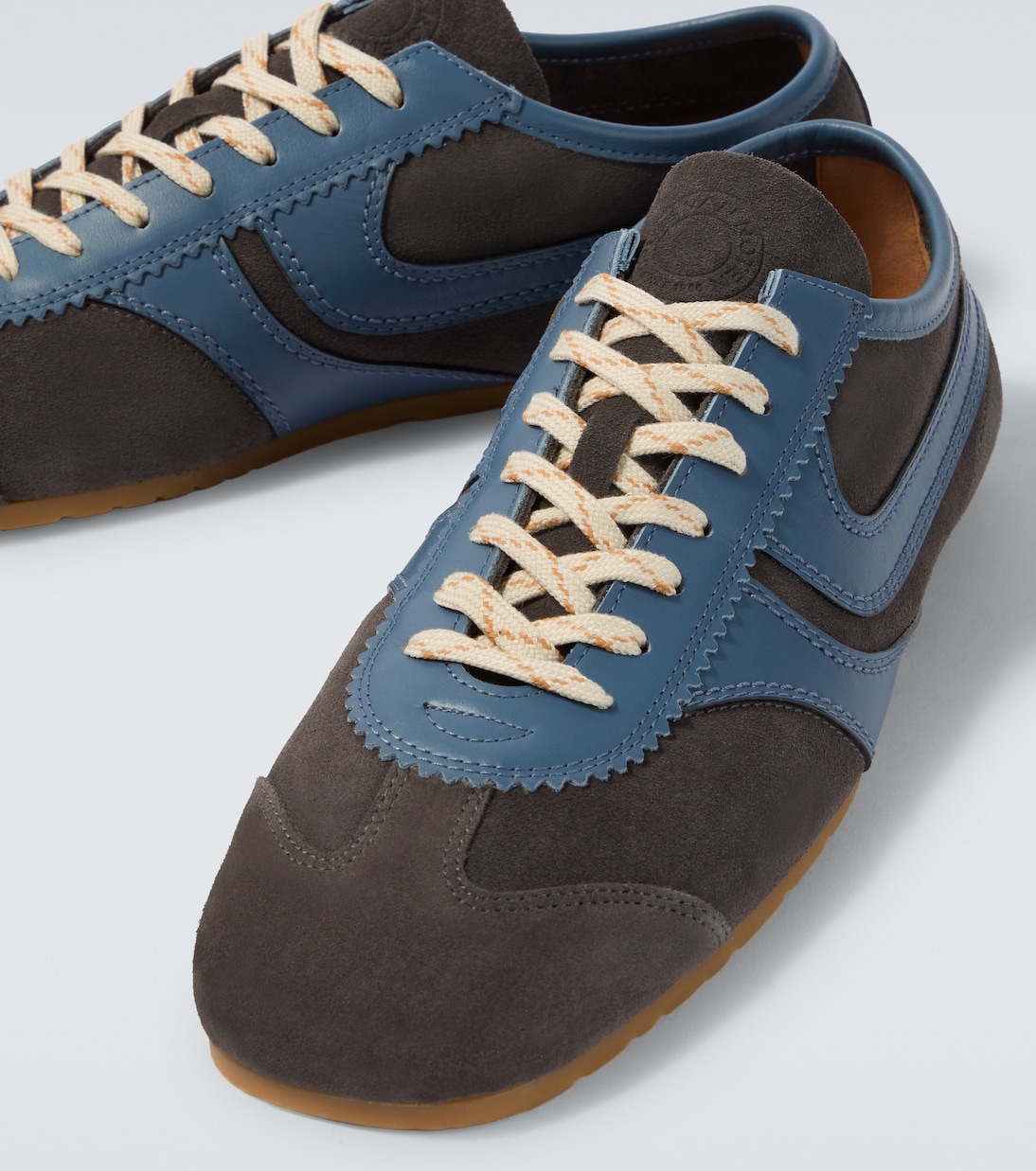 Leather-trimmed suede sneakers | Dries Van Noten