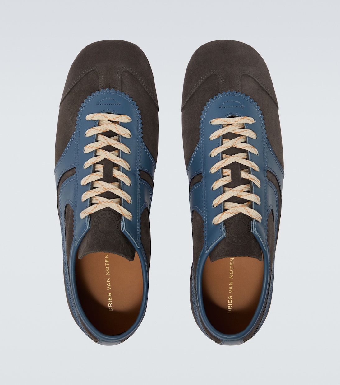 Leather-trimmed suede sneakers | Dries Van Noten