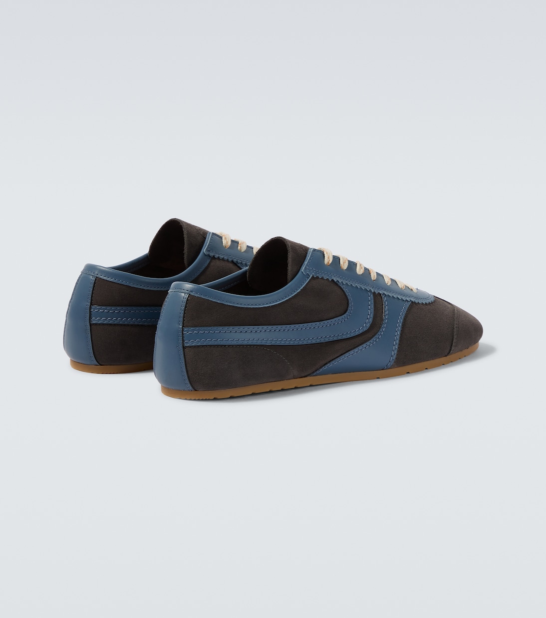 Leather-trimmed suede sneakers | Dries Van Noten