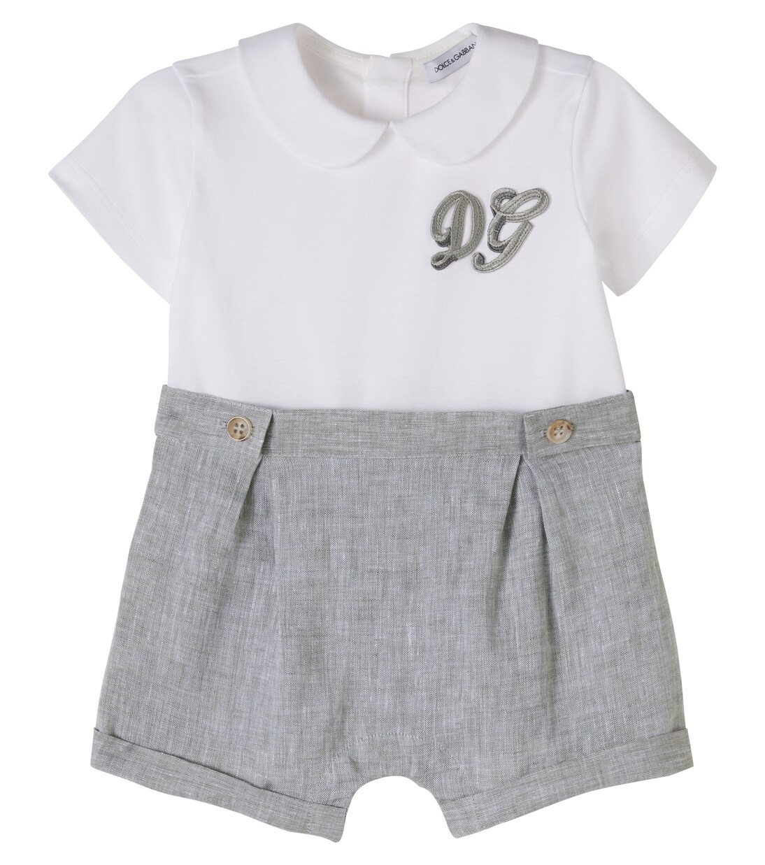 Baby Spieler aus Leinen und Baumwolle | Dolce&Gabbana Kids
