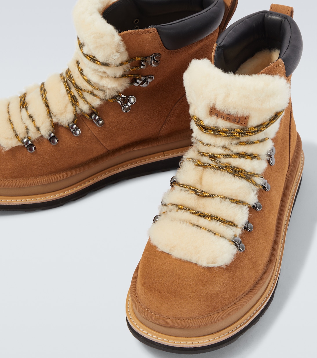 x UGG suede and shearling hiking boots | Sacai