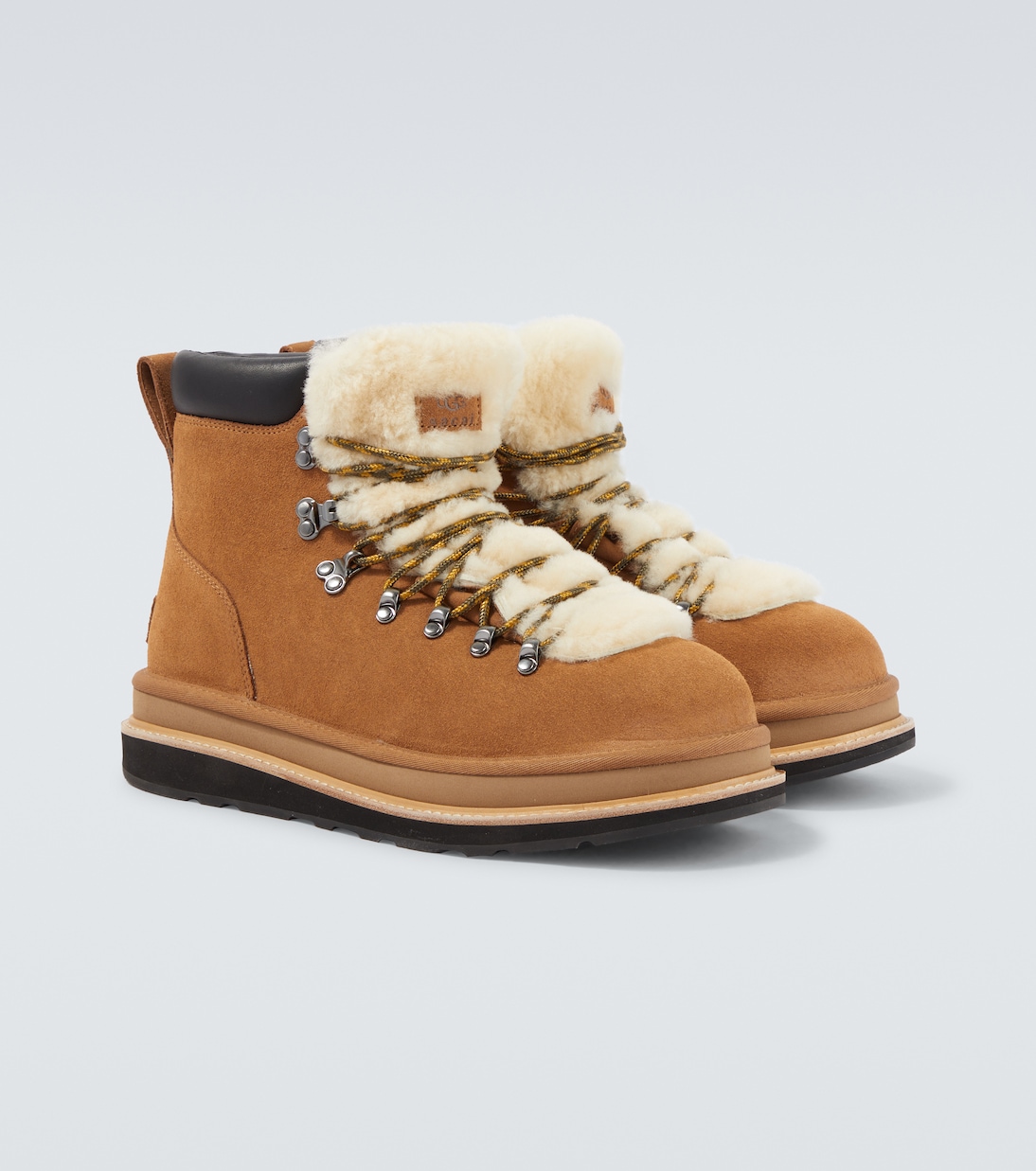 x UGG suede and shearling hiking boots | Sacai