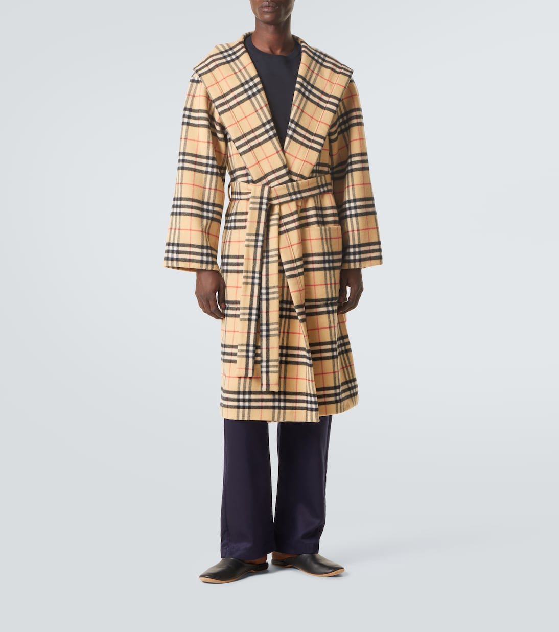 Burberry Check wool and cashmere robe | Burberry