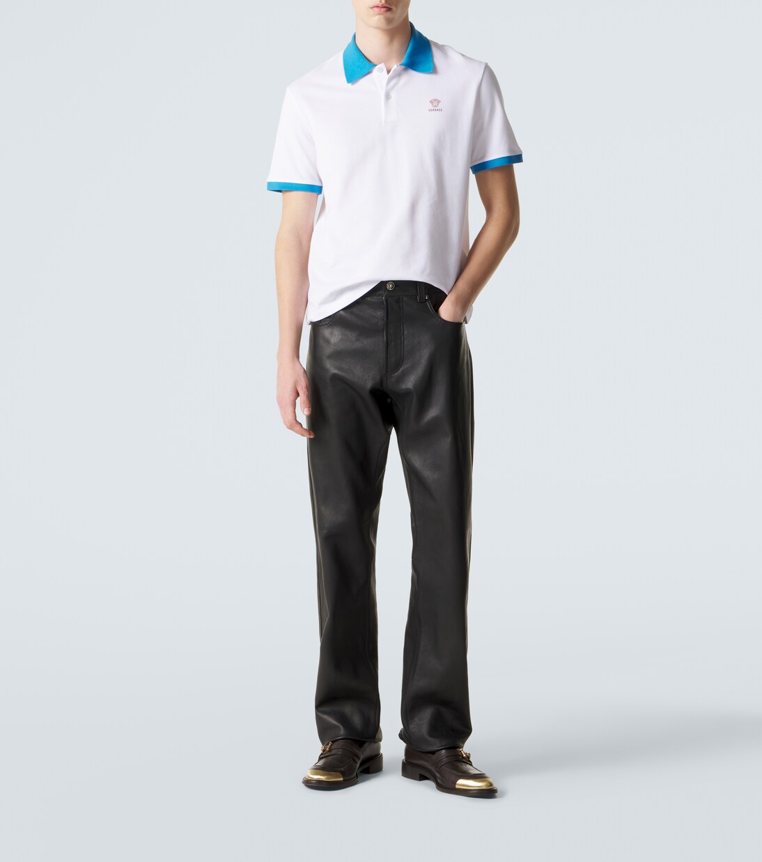 Polo en coton à logo | Versace