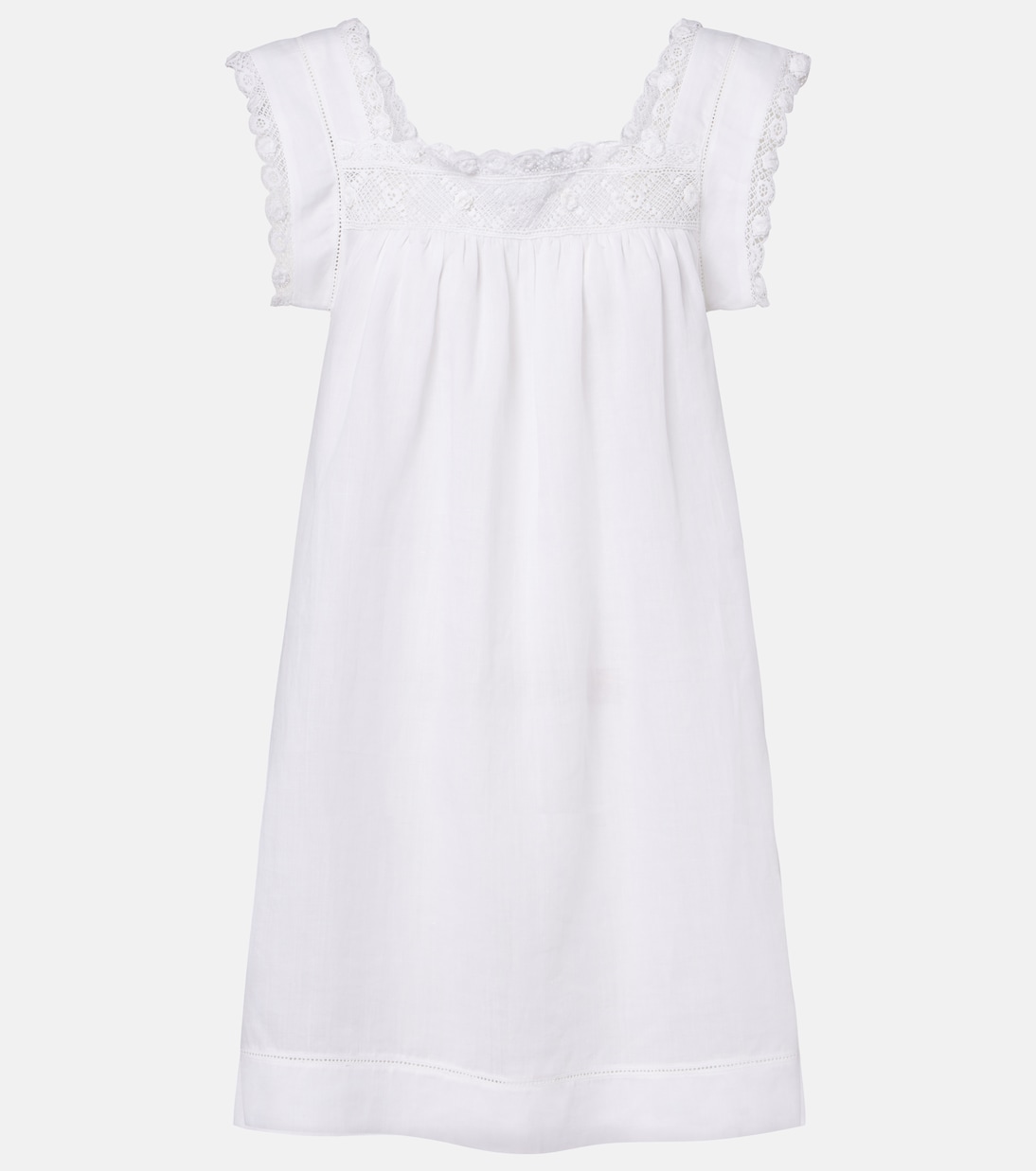 Almadia lace-trimmed ramie minidress | Dôen
