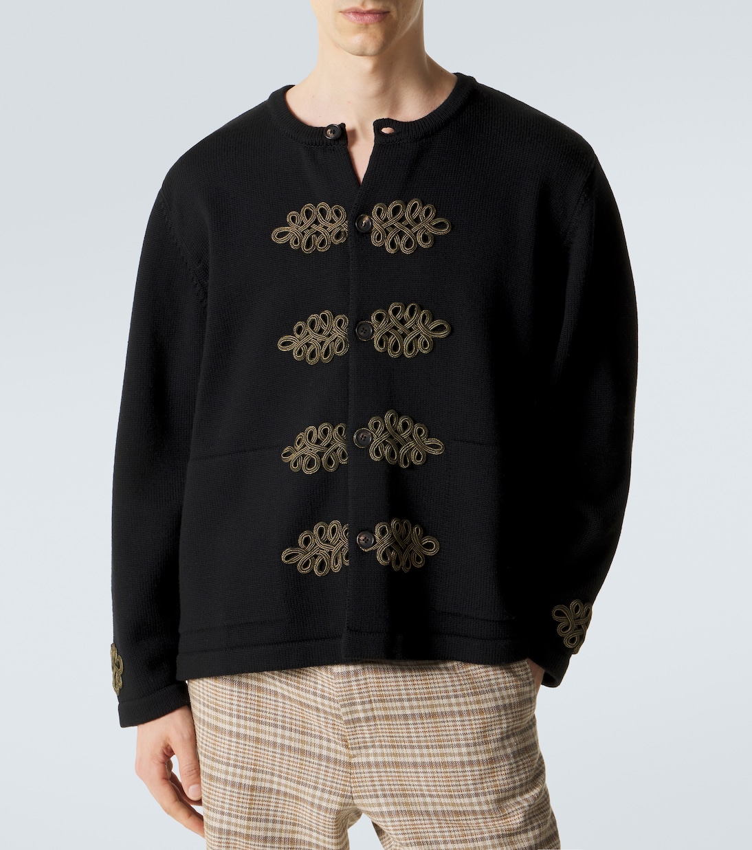 Cárdigan Looped Frog de lana bordado | Bode