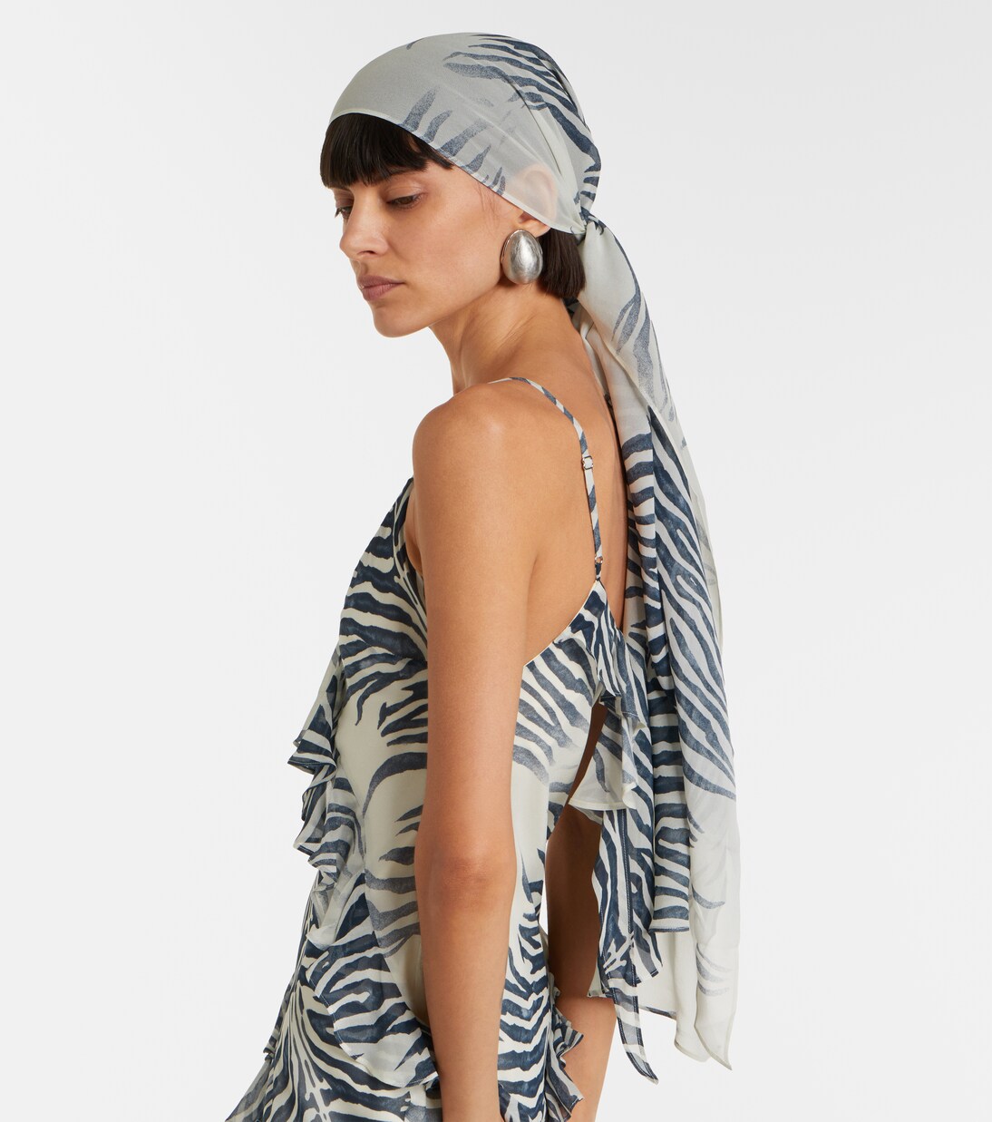 Mayara zebra-print georgette maxi dress | De La Vali