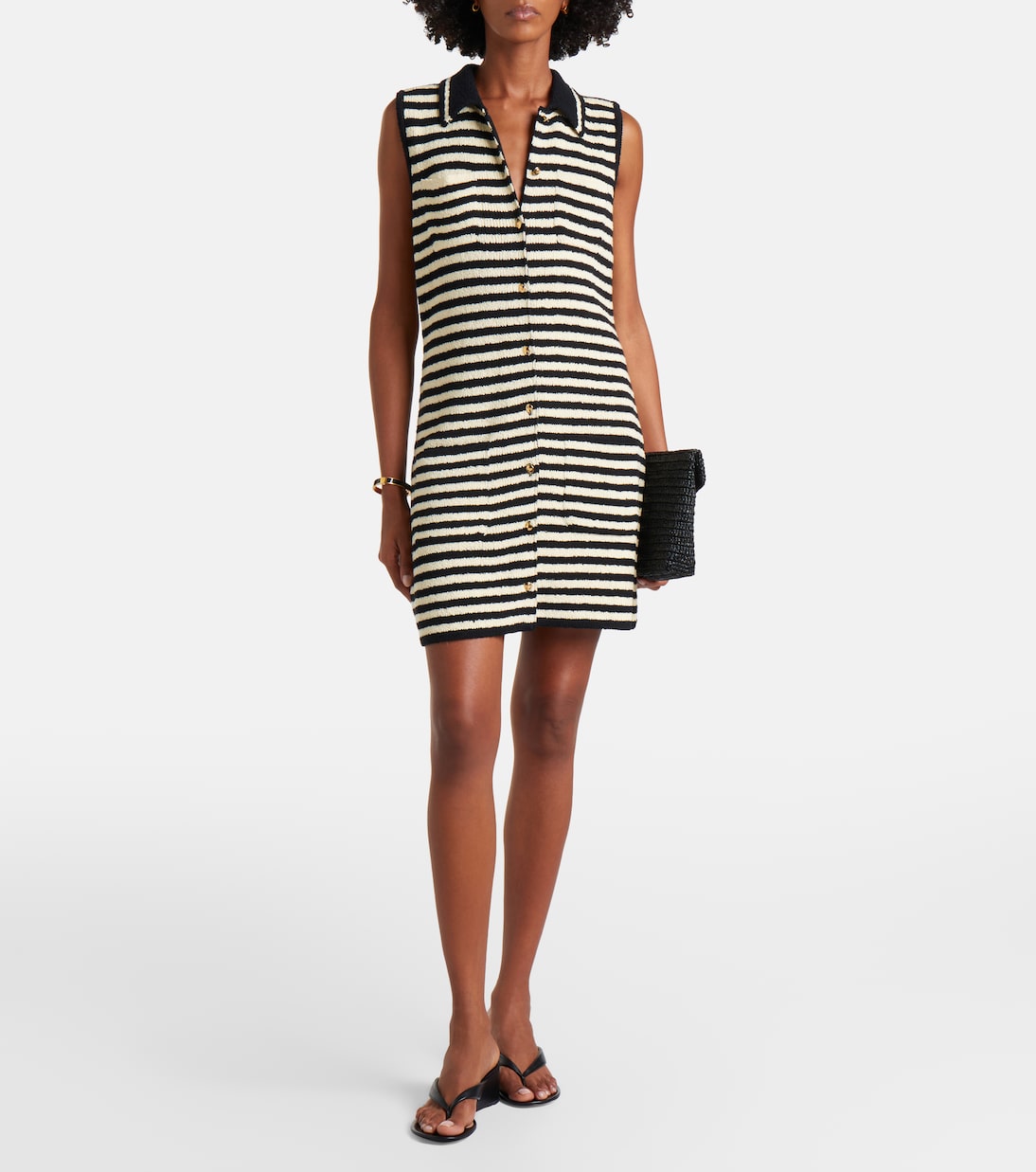 Robe polo Mamie en coton mélangé à rayures | Altuzarra