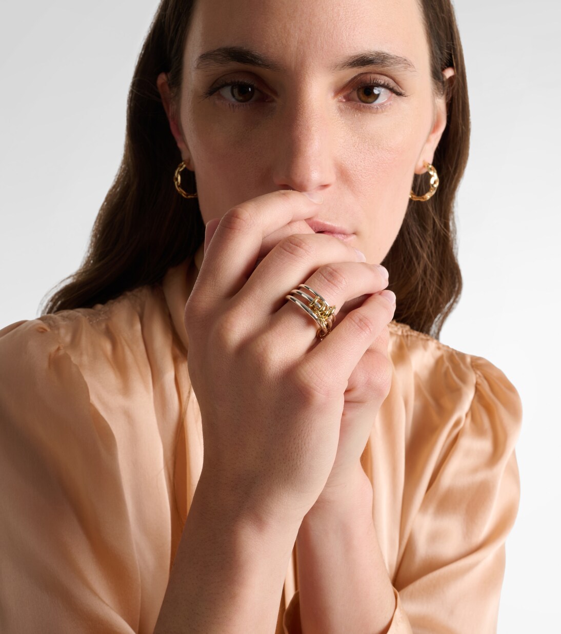 Piera 925 sterling silver and 18kt gold ring with diamond | Spinelli Kilcollin