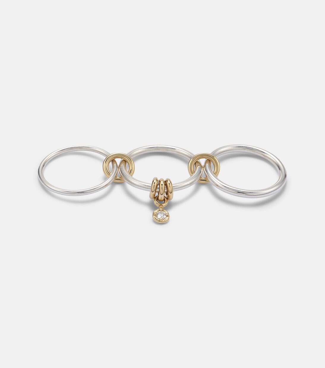 Piera 925 sterling silver and 18kt gold ring with diamond | Spinelli Kilcollin