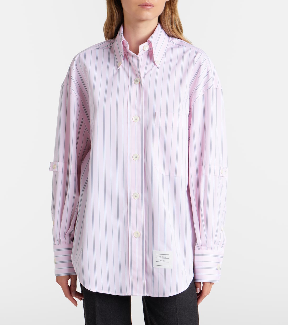 Striped cotton poplin shirt | Thom Browne