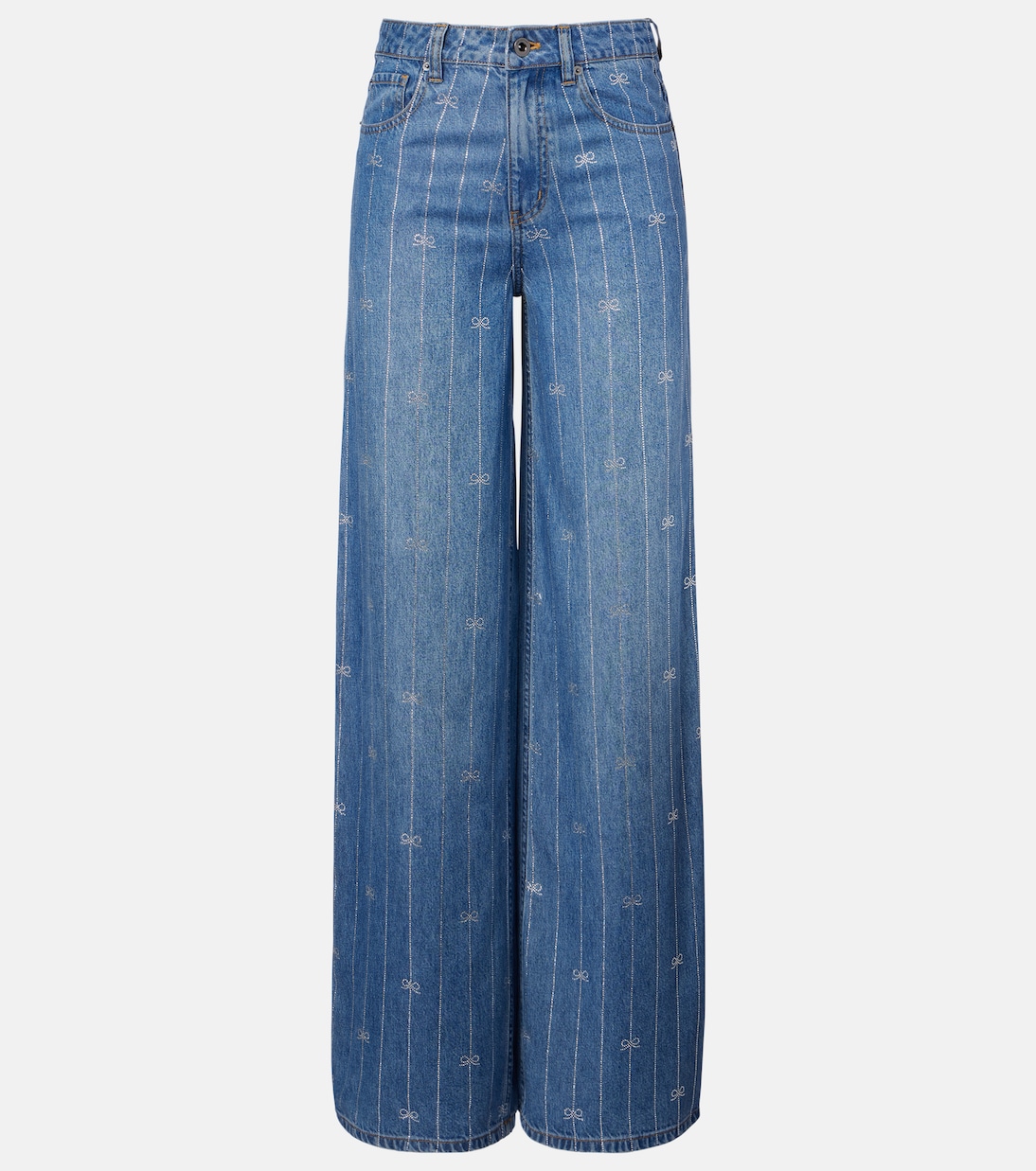 Verzierte Wide-Leg Jeans | Self-Portrait