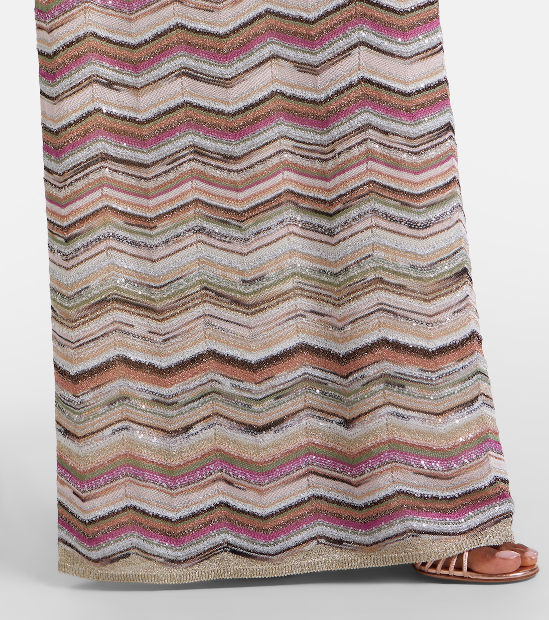 Halterneck sequined lamé maxi dress | Missoni