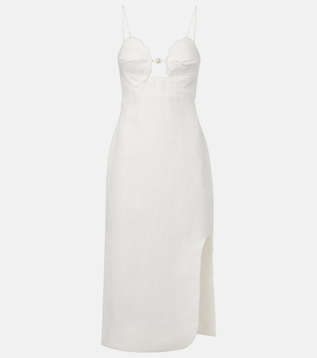 Vestido midi de lino adornado | Farm Rio