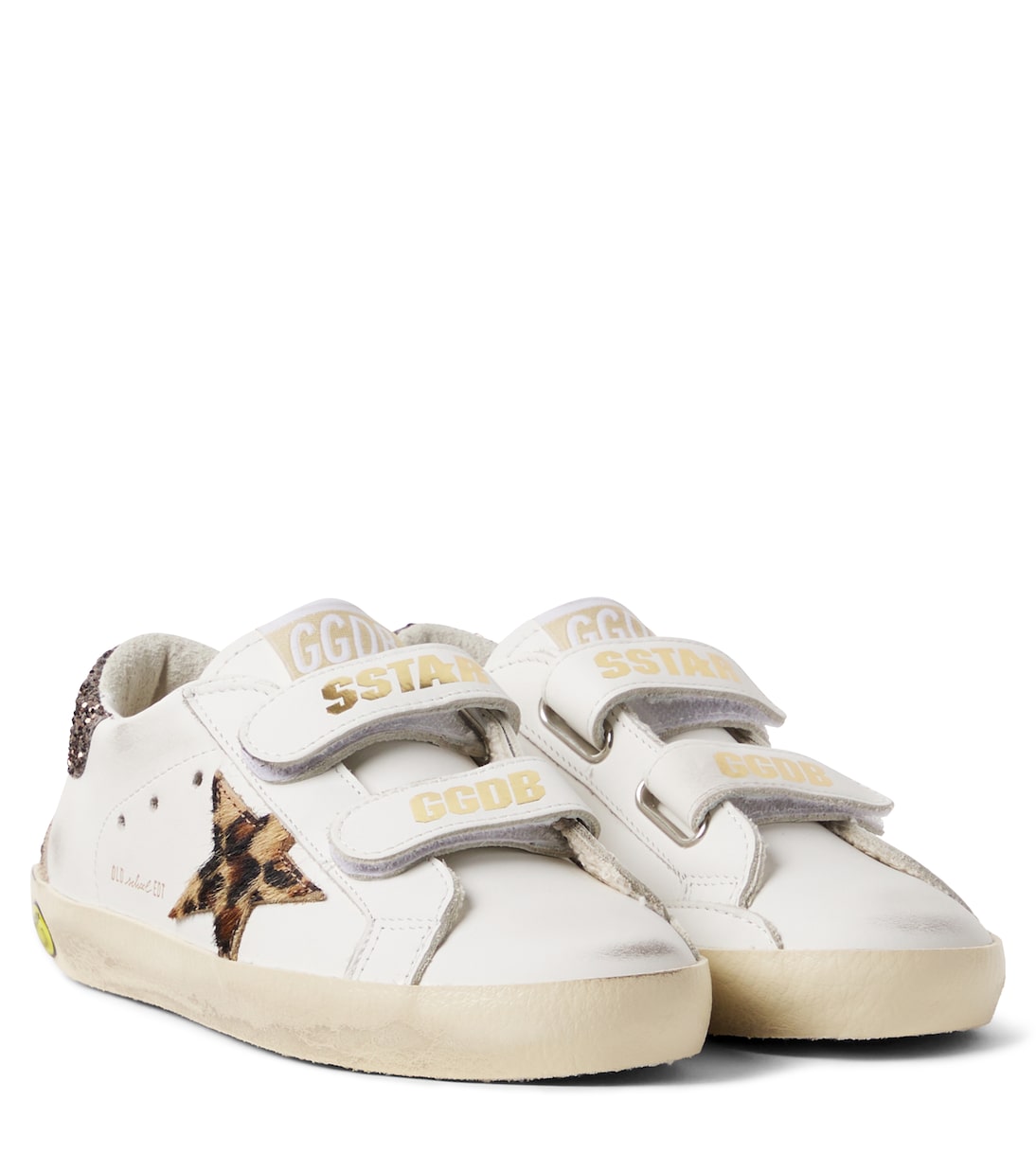 Old School glitter leather sneakers | Golden Goose Kids