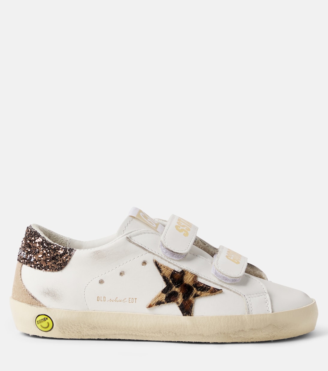 Old School glitter leather sneakers | Golden Goose Kids