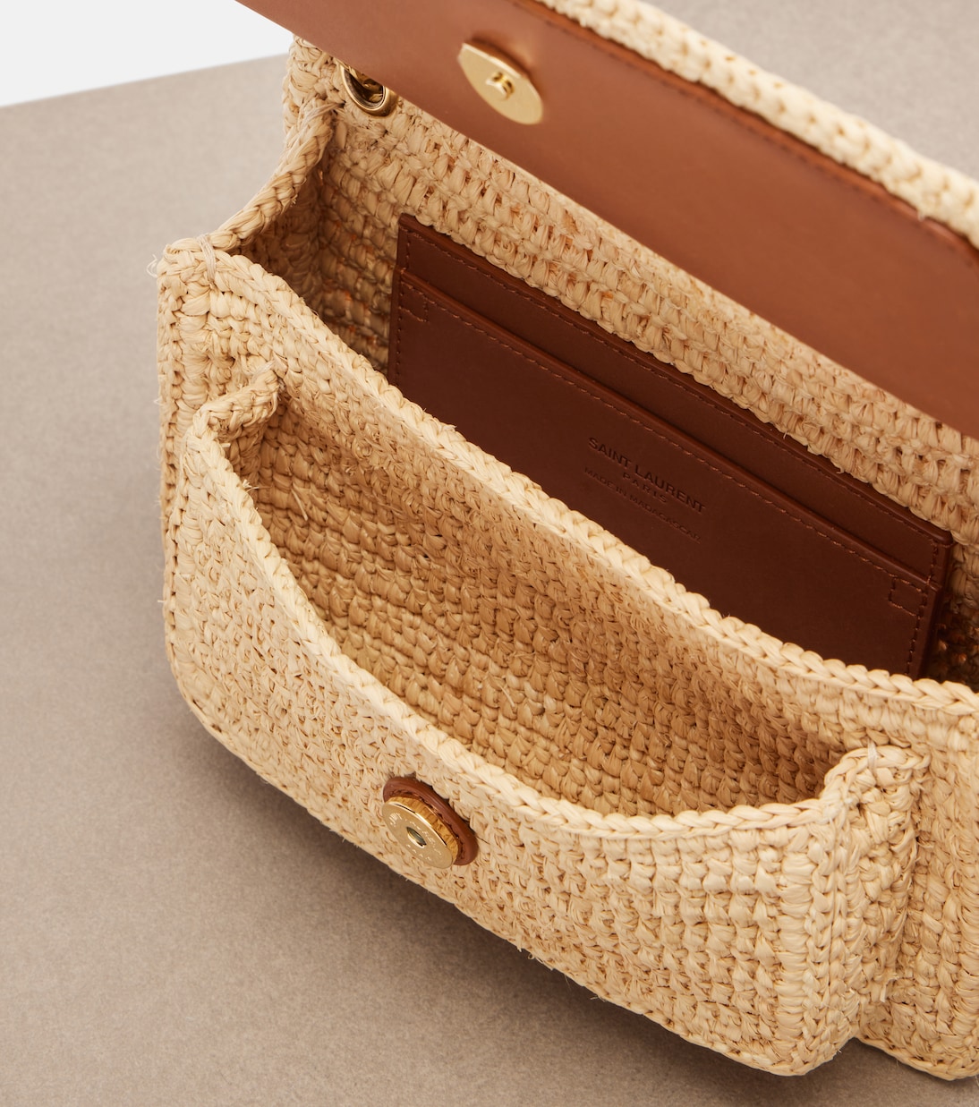 Niki Mini raffia shoulder bag | Saint Laurent