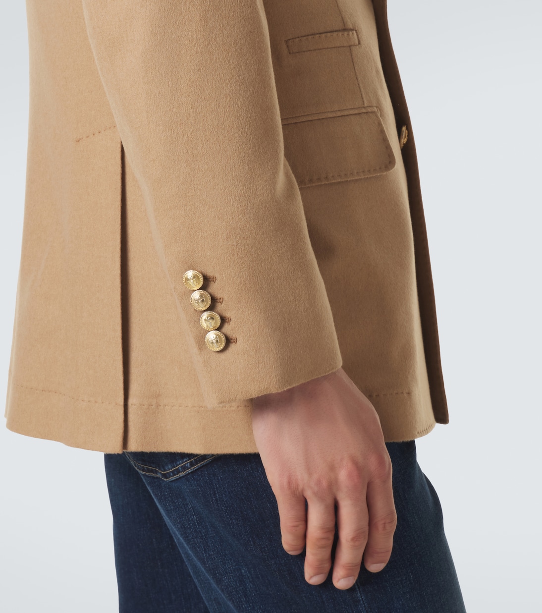 Camel hair double-breasted suit jacket | Brunello Cucinelli