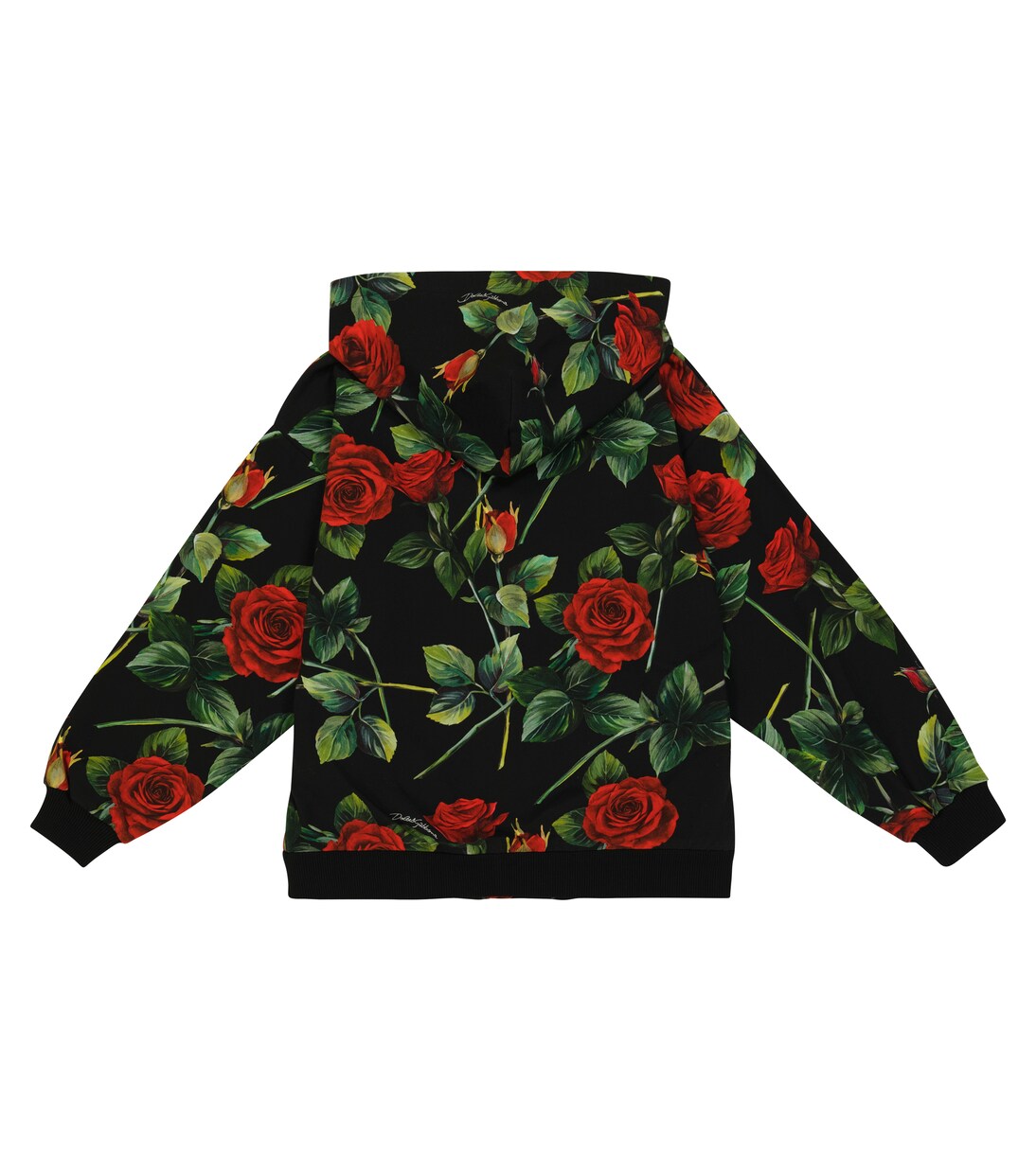 Sweat-shirt à capuche en coton mélangé à fleurs | Dolce&Gabbana Kids